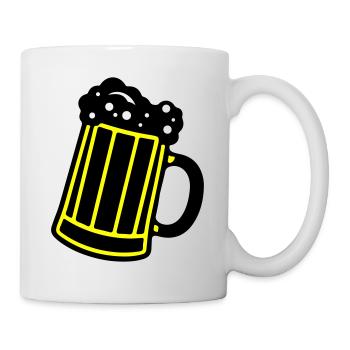 Bierkrug Bier Symbol Prost - Tasse - Weiß - Rechts