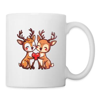 Hirsch Paar Liebe Couple Verliebt - Tasse - Weiß - Rechts