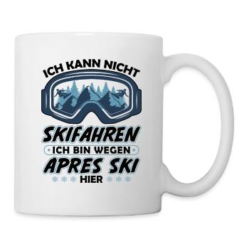 Je ne peux pas skier, je le fais à cause de l’après-ski - Mug blanc - blanc - Droite