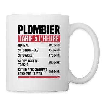 Klempner Stundensatz Humor Geschenkidee - Tasse - Weiß - Rechts