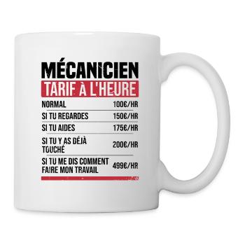 Mechaniker Stundensatz Humor Geschenkidee - Tasse - Weiß - Rechts