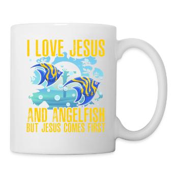 I love Jesus and Angelfish but Jesus comes first - Mug - white - Right