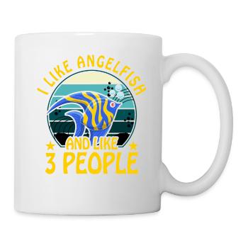 J’aime le poisson-ange et j’aime 3 personnes - Mug blanc - blanc - Droite