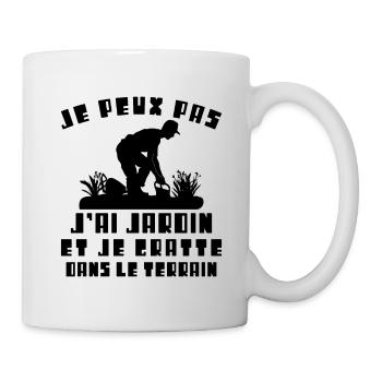 Je peux pas J'ai Jardin - Mug blanc - blanc - Droite