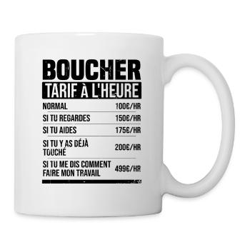 Metzger Stundensatz Humor Geschenkidee - Tasse - Weiß - Rechts
