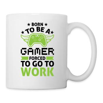 Born to be gamer forced to work Lustig Gaming - Mug - white - Right
