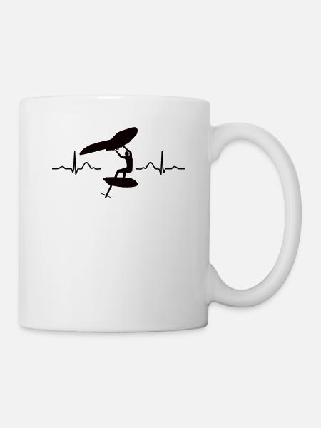 Ailes Surfer Wingsurfing Ailes Rétro Foil - Mug blanc - blanc