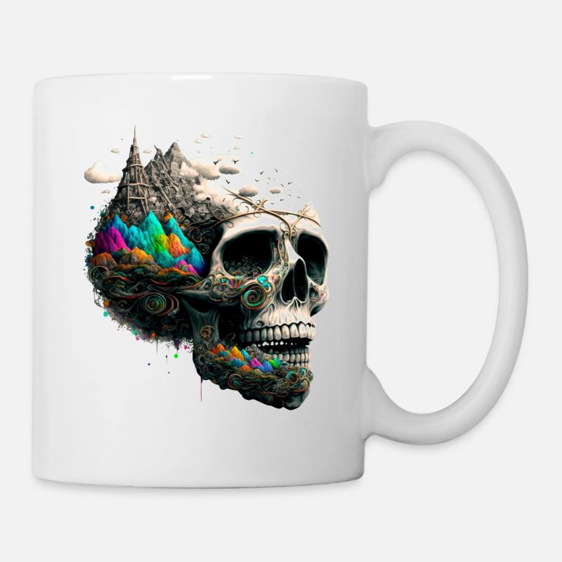 Colorful Skull - Mug - white