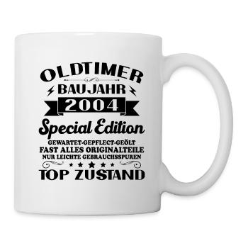 Oldtimer Baujahr 2004 Jahrgang Geburtstag Geschenk - Tasse - Weiß - Rechts