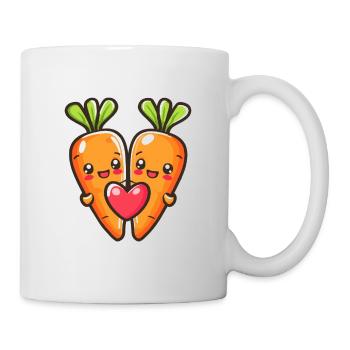Carotte Couple Amour Coeur Drôle - Mug blanc - blanc - Droite