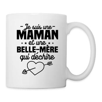 Je suis une Maman et une belle mère qui déchire - Mug blanc - blanc - Droite
