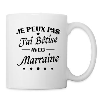 Ich kann nicht, ich bin dumm mit Patentante - Tasse - Weiß - Rechts