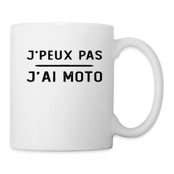 Je peux pas j ai moto - Mug blanc - blanc - Droite