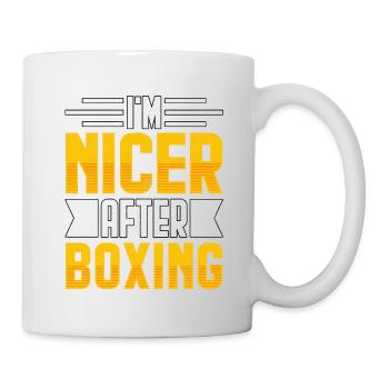 Ich bin netter nach dem Boxen - Tasse - Weiß - Rechts