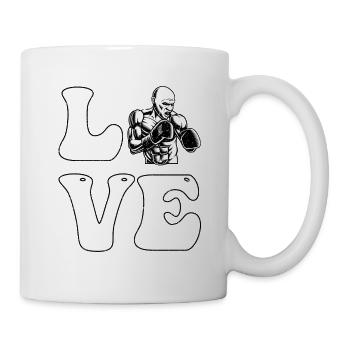 Liebe zum Boxen - Tasse - Weiß - Rechts