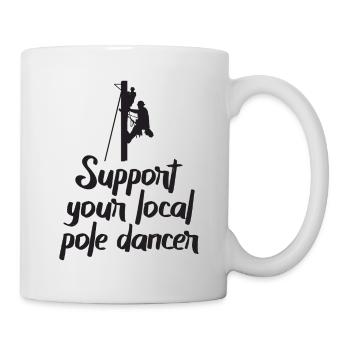 American Lineman Powerline Worker Design - Mug - white - Right