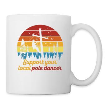 American Lineman Powerline Worker Design - Mug - white - Right