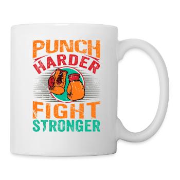 Frapper plus fort, combattre plus fort - Mug blanc - blanc - Droite