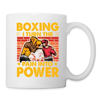 Boxe : Je transforme la douleur en puissance - Mug blanc - blanc - Droite