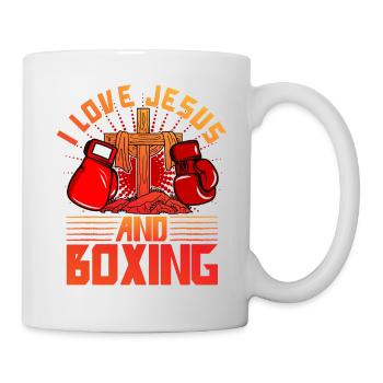 Ich liebe Jesus und Boxen - Tasse - Weiß - Rechts