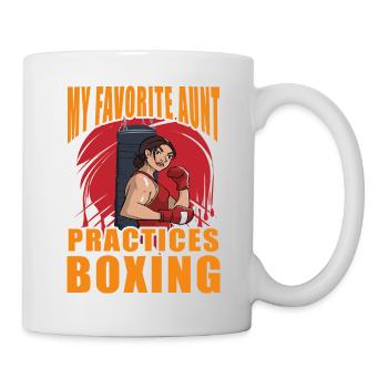 MEINE Lieblingstante trainiert Boxen - Tasse - Weiß - Rechts