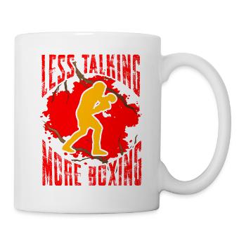 Weniger reden, mehr boxen - Tasse - Weiß - Rechts