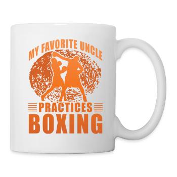 Mein Lieblingsonkel trainiert Boxen - Tasse - Weiß - Rechts