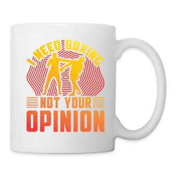 Ich brauche Boxen, nicht deine Meinung - Tasse - Weiß - Rechts