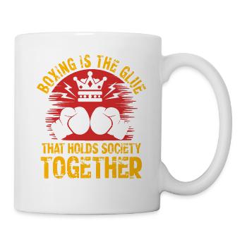 Boxen ist der Klebstoff, der die Gesellschaft zusammenhält - Tasse - Weiß - Rechts