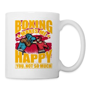 Boxen macht mich glücklich du nicht so sehr - Tasse - Weiß - Rechts
