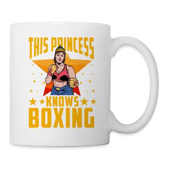 Diese Prinzessin kennt sich mit Boxen aus - Tasse - Weiß - Rechts