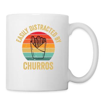 Facilement distrait par les churros - Mug blanc - blanc - Droite