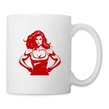 Woman Muscles Gym Bodybuilding Fitness - Mug - white - Right