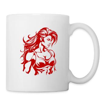Fitness Woman Muscles Bodybuilding Gym - Mug - white - Right