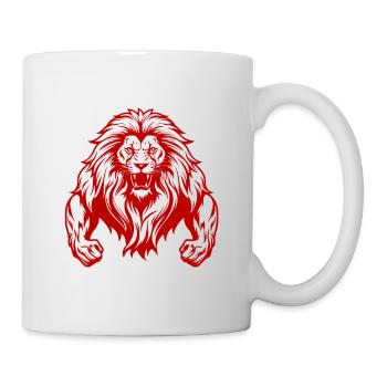 Löwe Bodybuilding Muskeln Gym - Tasse - Weiß - Rechts