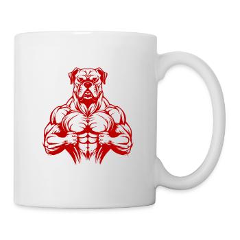 Hund Beast Bodybuilding Muskeln Gym - Tasse - Weiß - Rechts