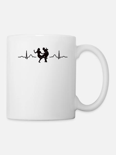 Dancing Heartbeat Swing Boogie Woogie des années 60 - Mug blanc - blanc