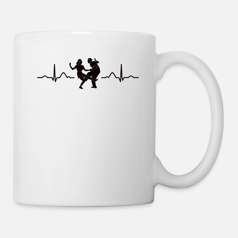 Dancing Heartbeat Swing Boogie Woogie des années 60 - Mug blanc - blanc