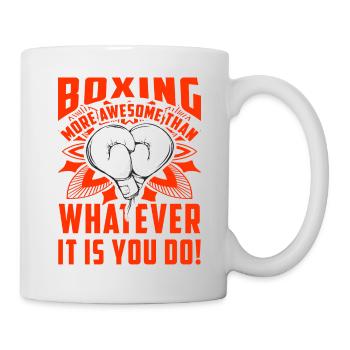 Boxen ist großartiger als das, was du tust - Tasse - Weiß - Rechts