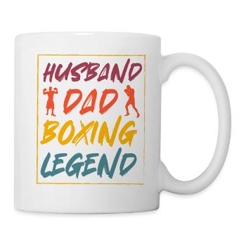 Ehemann Vater Boxlegende - Tasse - Weiß - Rechts