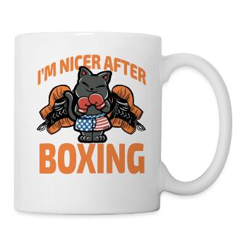 Ich bin netter nach dem Boxen - Tasse - Weiß - Rechts