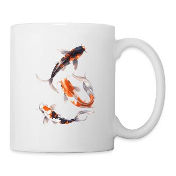 Koi Karpfen Bestseller T-Shirt - Tasse - Weiß - Rechts