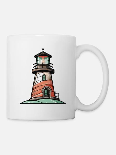 Leuchtturm Symbol Küste - Tasse - Weiß