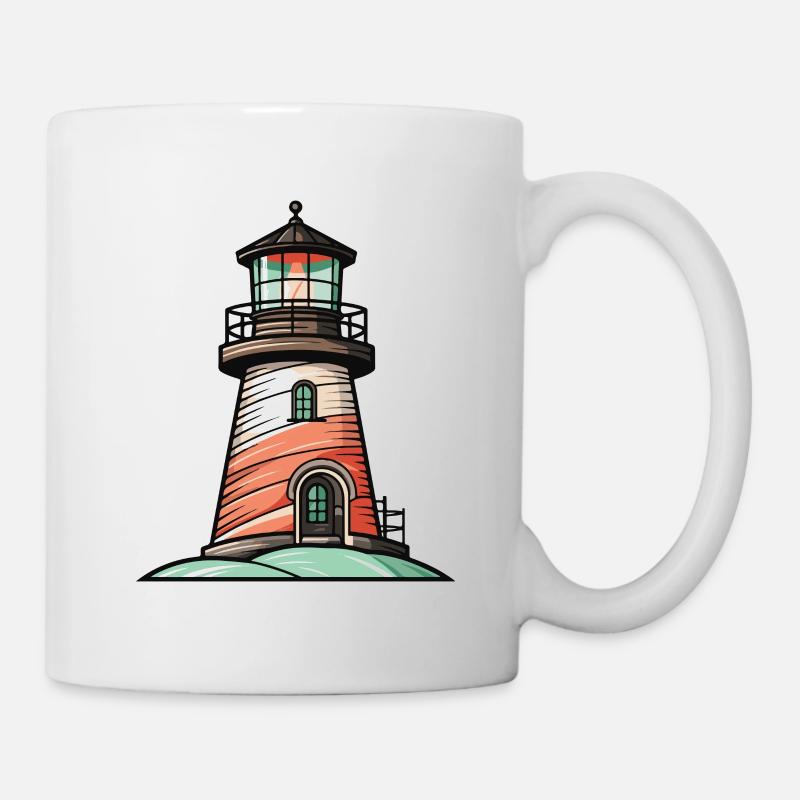 Leuchtturm Symbol Küste - Tasse - Weiß