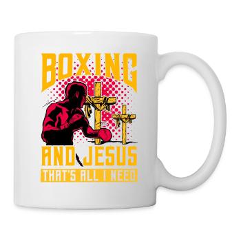 Boxen und Jesus, das ist alles, was ich brauche - Tasse - Weiß - Rechts