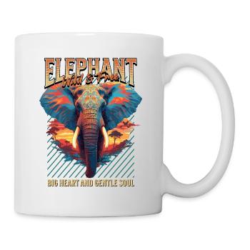 Elefant Afrika Safari Natur Wildnis Aquarell Kunst - Tasse - Weiß - Rechts