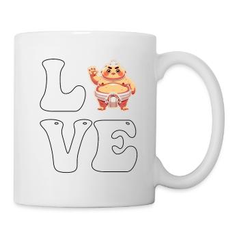 Amour sumo - Mug blanc - blanc - Droite