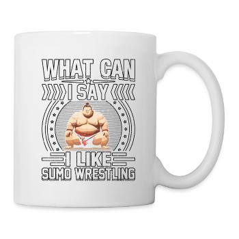 Que puis-je dire que j’aime la lutte de sumo - Mug blanc - blanc - Droite