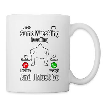 La lutte de sumo m’appelle et je dois y aller - Mug blanc - blanc - Droite