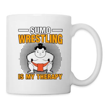 La lutte sumo est ma thérapie - Mug blanc - blanc - Droite